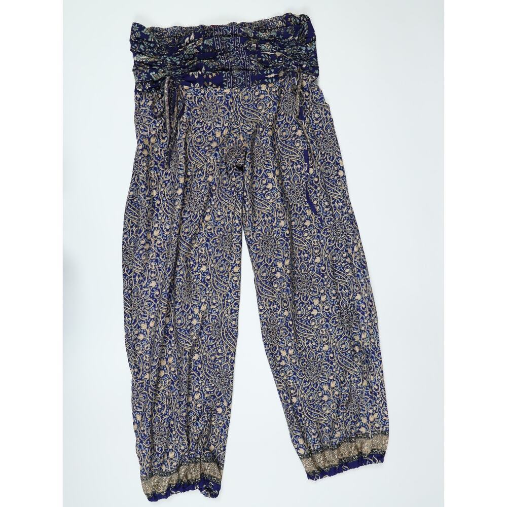 Johnny Was Style Boho Paisley Harem Jogger Pants Smocked Waist Resort Festival S - Picture 3 of 13